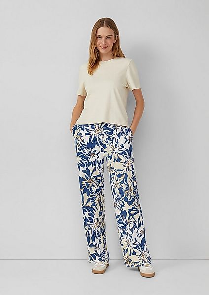 s.Oliver Chinos Hose Strukturierte Wide-Leg-Hose im Relaxed Fit mit All-ove günstig online kaufen