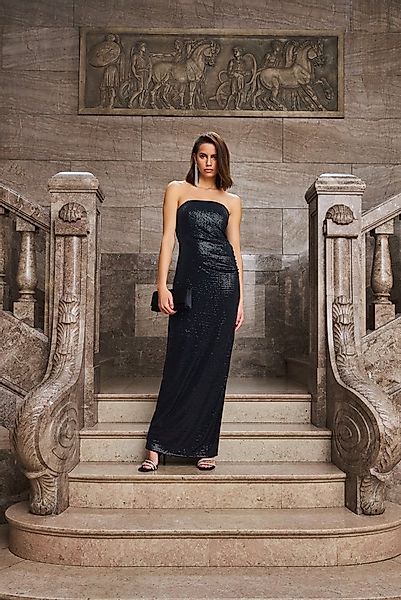 SWING Abendkleid - Trägerloses Abendkleid aus glitzerndem Jersey Figurbeton günstig online kaufen