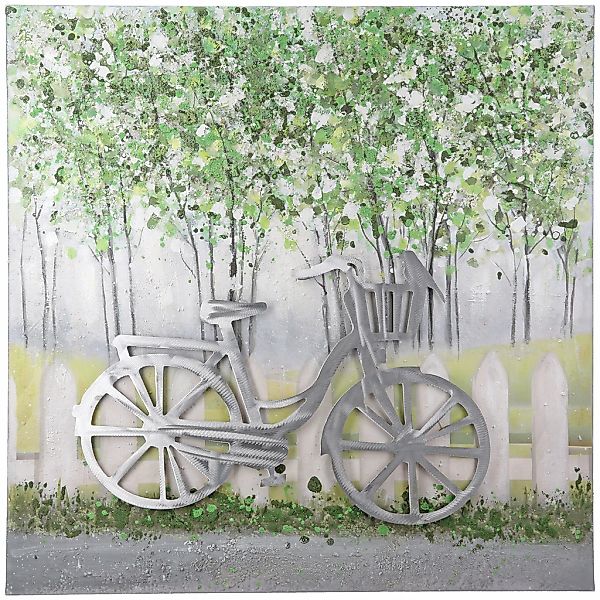 GILDE Leinwandbild "Bild quadratisch Fahrradliebe grün H. 60 cm" 1 Stk. tlg günstig online kaufen