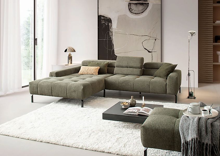 Home affaire Ecksofa "Claya Move, L-Form, Kopf- & Rückenverstellung, Breite günstig online kaufen