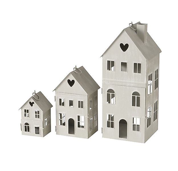 BOLTZE Kerzenlaterne 3tlg. Laterne MY HOME grau beige H14-36cm Metallhaus W günstig online kaufen