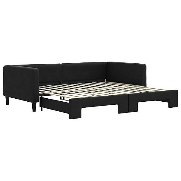 vidaXL Ausziehbett, Tagesbett Ausziehbar Schwarz 100x200 cm Stoff günstig online kaufen