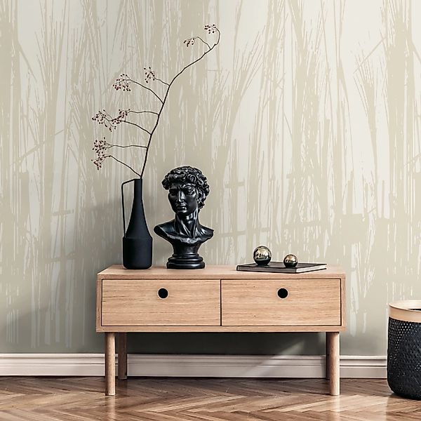 PROFHOME 398781-GU Fototapete Floral Beige Sand- Beige Perl-Weiß 1,59 m x 2 günstig online kaufen