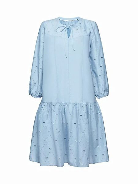 Esprit Minikleid Kleid mit Stickerei, 100 % Baumwolle günstig online kaufen