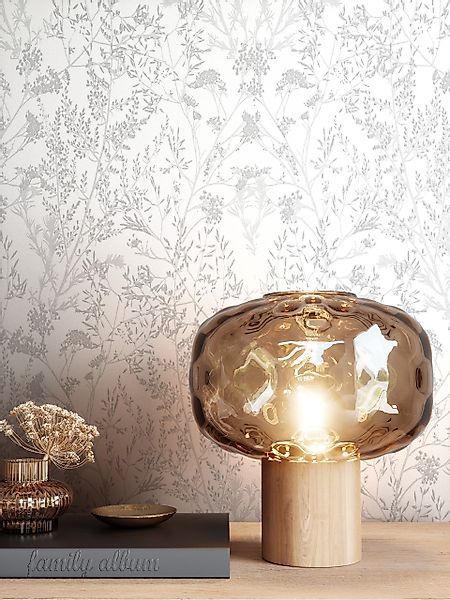 Newroom Vliestapete, Grau Tapete Floral Leicht günstig online kaufen