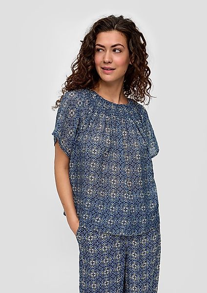 s.Oliver Kurzarmbluse Gemusterte Bluse im Relaxed günstig online kaufen