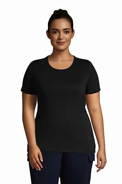 Kurzarm-Rippshirt mit Rundhalsausschnitt in großen Größen, Damen, Größe: 48 günstig online kaufen