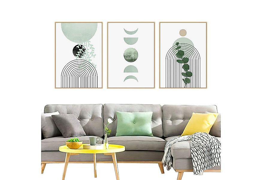 Coonoor Poster 3-teiliges Bohemian Poster Set, Aesthetic Grüne Pflanze Bild günstig online kaufen