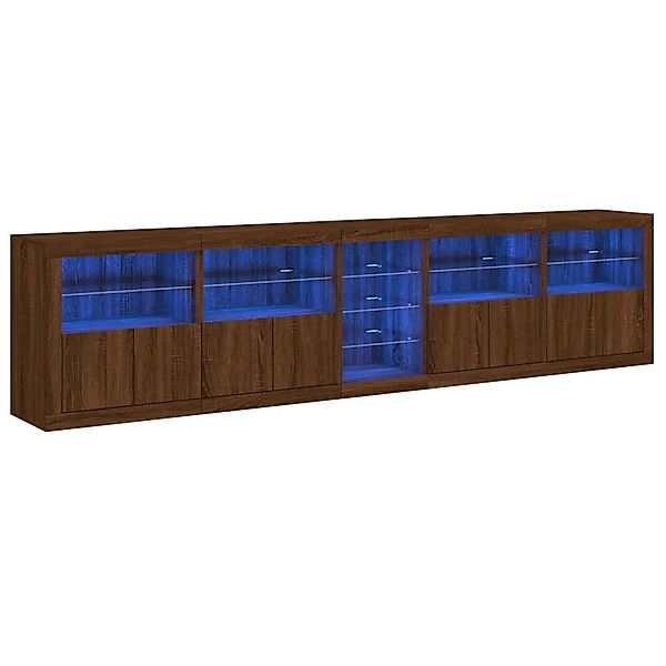 vidaXL Sideboard Sideboard mit LED-Leuchten Braun günstig online kaufen