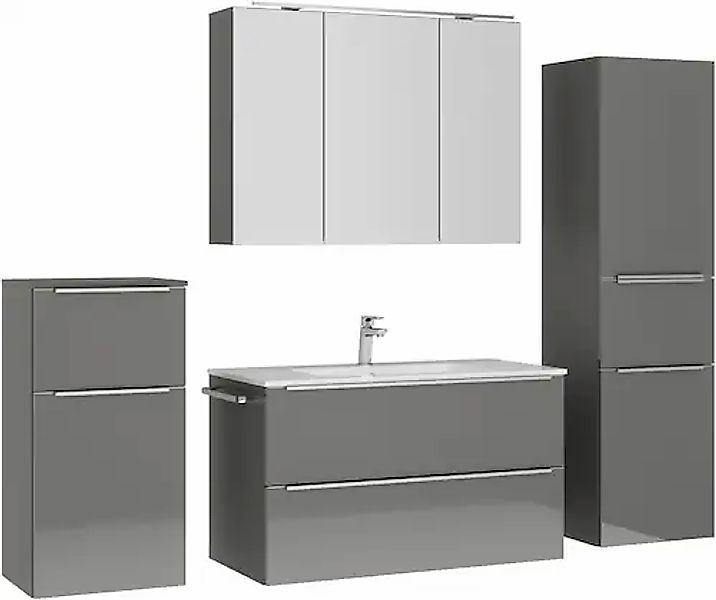 nobilia® Badmöbel-Set »Levere« vormontiert, mit Soft-Close, 4 Stk. tlg. günstig online kaufen