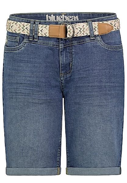 SUBLEVEL Jeansshorts mit Flechtgürtel und umgeschlagenem Saum Bermuda Short günstig online kaufen