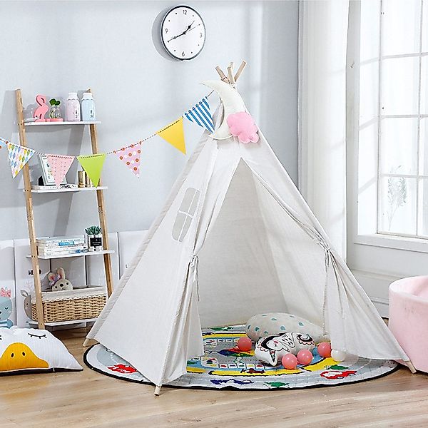 OUNUO Tipi-Zelt Kinderzelt Spielzelt Kinderzimmer für günstig online kaufen