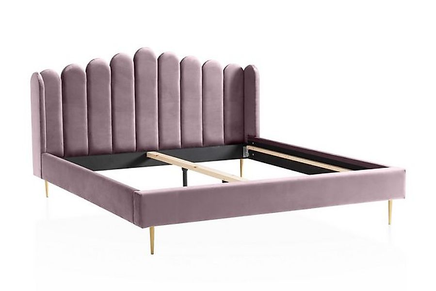dynamic24 Bett, Muschelbett aus Samt 140x200 cm günstig online kaufen