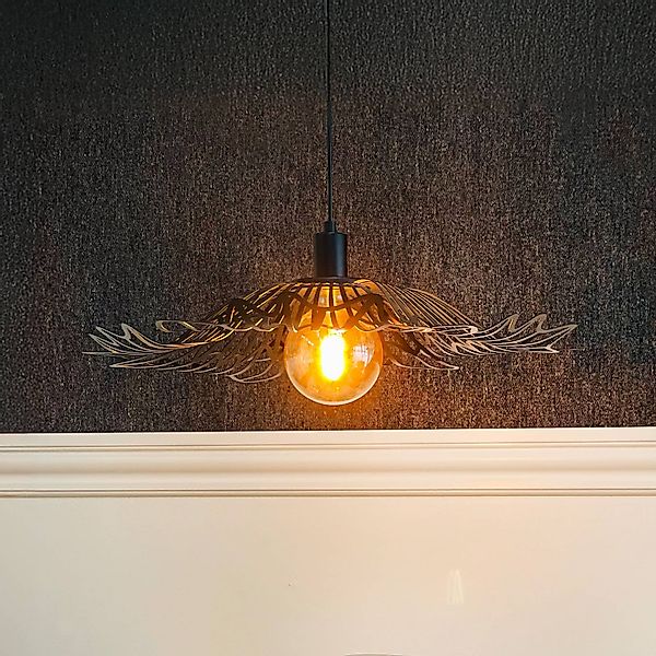 Dyberg Larsen Hängelampe Flora, schwarz matt, Ø 60 cm Metall günstig online kaufen