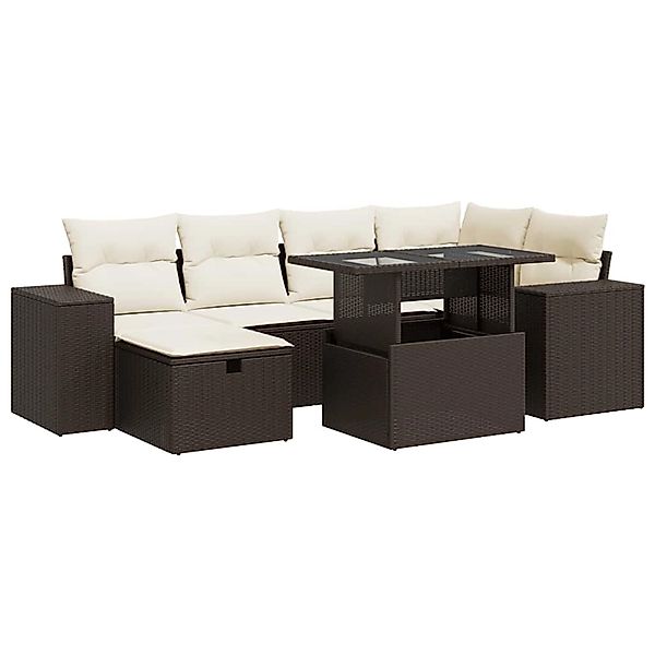 vidaXL 8-Tlg Garten-Sofagarnitur mit Kissen Braun Poly Rattan 3327943 günstig online kaufen