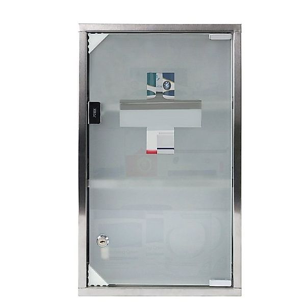 AUFUN Apothekerschrank Medizinschrank aus Edelstahl Hausapotheke mit Glas T günstig online kaufen