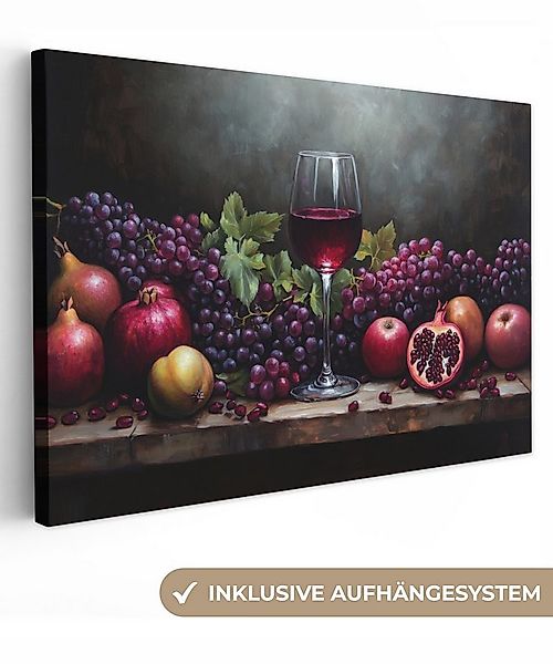 OneMillionCanvasses® Leinwandbild Wein - Obst - Stilleben, Fotodruck (1 St) günstig online kaufen