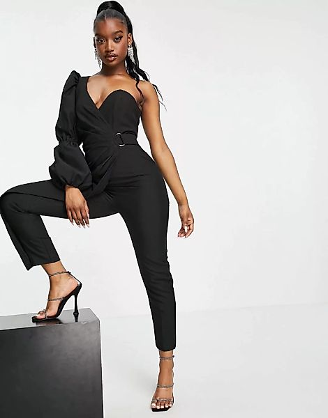 Lavish Alice – Eleganter Smoking-Jumpsuit mit Herzausschnitt, One-Shoulder- günstig online kaufen