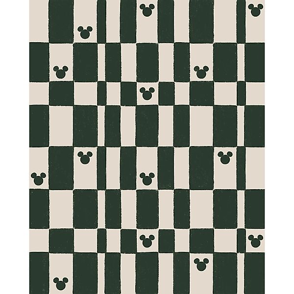Komar Vlies Fototapete Disney Mickey Mouse Green Chess Rosa-Grün günstig online kaufen