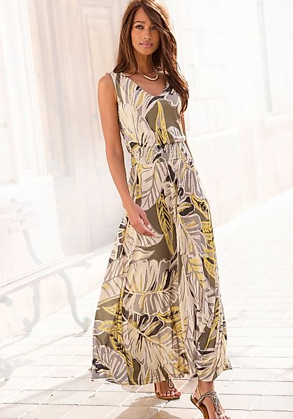 LASCANA Maxikleid Ohne Taschen mit Alloverdruck günstig online kaufen