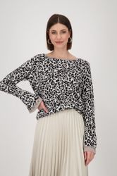 Monari Rundhalspullover Mit modernem Leo-Print und günstig online kaufen