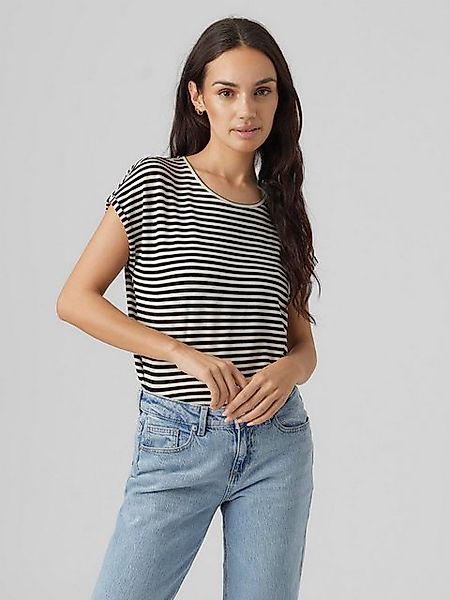 Vero Moda Rundhalsshirt VMAVA PLAIN SS TOP STRIPE GA JRS NOOS günstig online kaufen