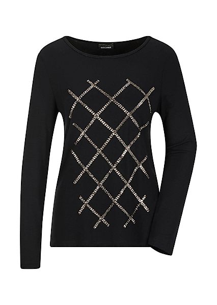 GOLDNER Langarmshirt "Kurzgröße Langarmshirt aus Viskose mit Glanz" Paillet günstig online kaufen