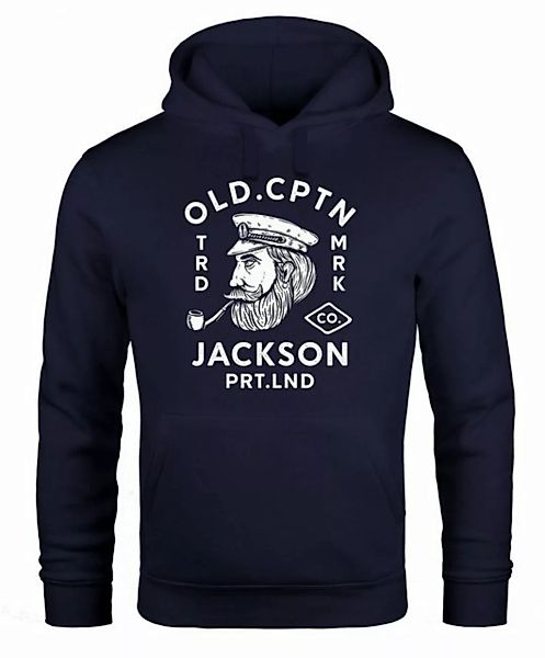 Neverless Hoodie Hoodie Herren Kapitän Motiv Aufdruck Old Cptn Jackson Retr günstig online kaufen