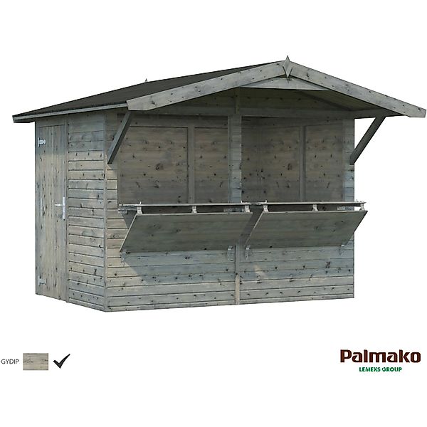 Palmako Stella Holz-Gartenhaus Grau Satteldach Tauchgrundiert 273 cm x 190 günstig online kaufen