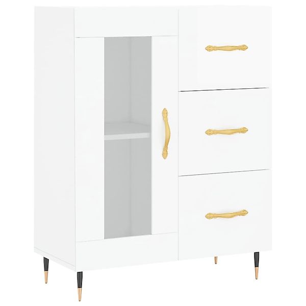 vidaXL Sideboard Hochglanz-Weiß 69,5x34x90 cm Holzwerkstoff 828022 günstig online kaufen