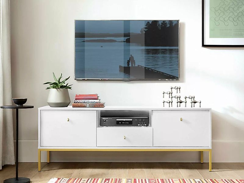 MIRJAN24 TV-Schrank Mono Gold MRTV154 (mit Schublade und 2 Türen) Griffe au günstig online kaufen