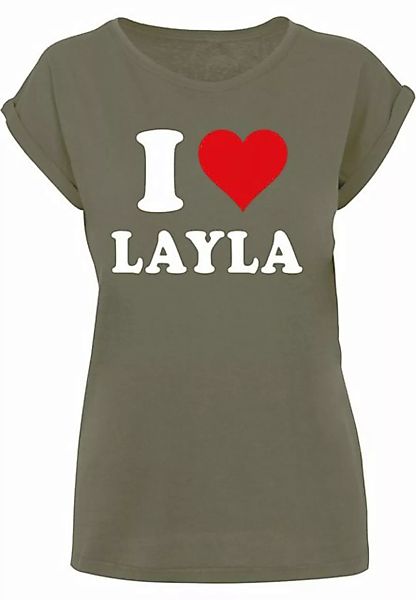 Merchcode T-Shirt Merchcode Damen Ladies I Love Layla X T-Shirt (1-tlg) günstig online kaufen