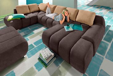 INOSIGN Wohnlandschaft "Bono U-Form" wahlweise mit Bettfunktion günstig online kaufen