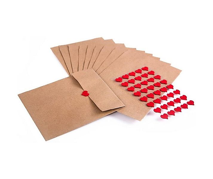 Logbuch-Verlag Dekofigur 40 kleine Papiertüten 13 x 18 cm + 40 rote mini He günstig online kaufen