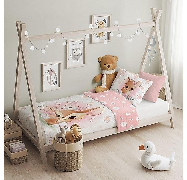texpot Bettwäsche Kinderbeddengoedset met hertenprint, Baumwolle, 2 teilig günstig online kaufen