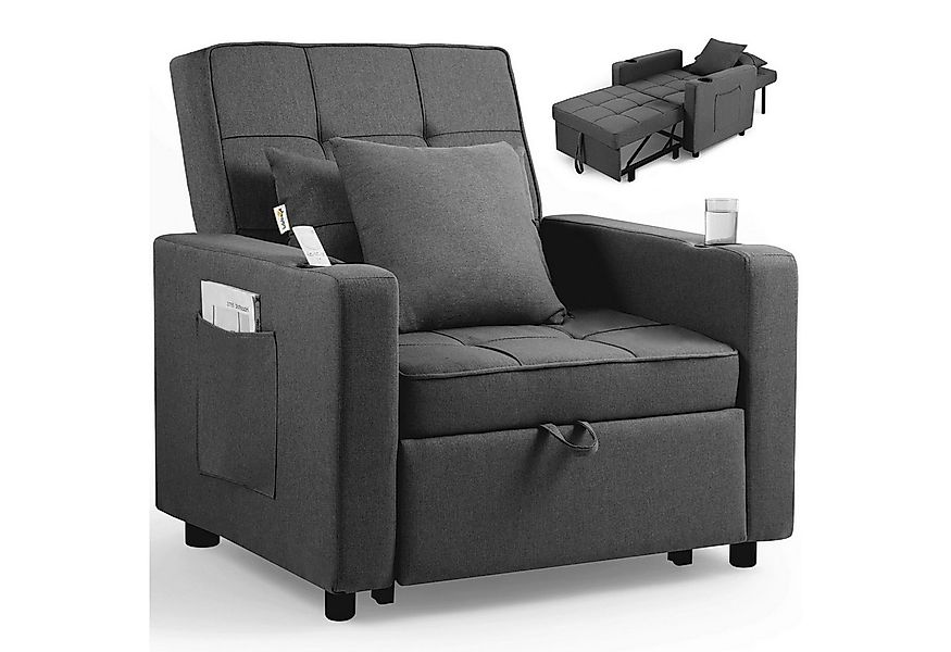 Makika Relaxliege Schlafsessel Schlafsofa Couch Tommy klappbar in Dunkelgra günstig online kaufen