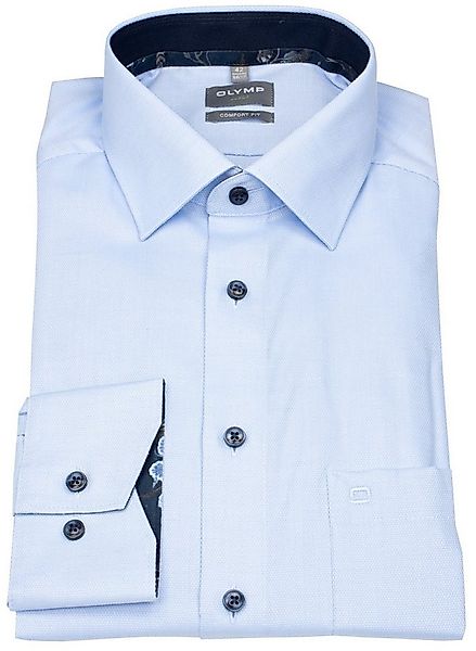 OLYMP Businesshemd Comfort Fit bügelfrei Kentkragen Kontrastknöpfe günstig online kaufen