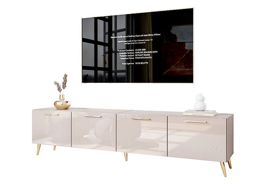 Lookway TV-Schrank AURA 200 cm – Kaschmir Hochglanz, Metallfüße (2x TV-Schr günstig online kaufen