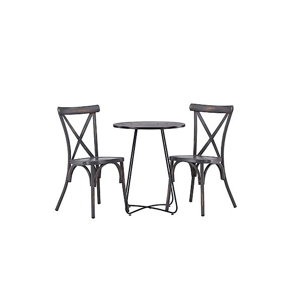 ebuy24 Bacong Gartenset Tisch 2 Stühle Schwarz Dunkel Grau günstig online kaufen