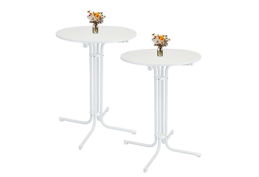 TRUTZHOLM Stehtisch 2x klappbar Ø 80 cm Höhe 110 cm Stahl Bistrotisch Tisch günstig online kaufen