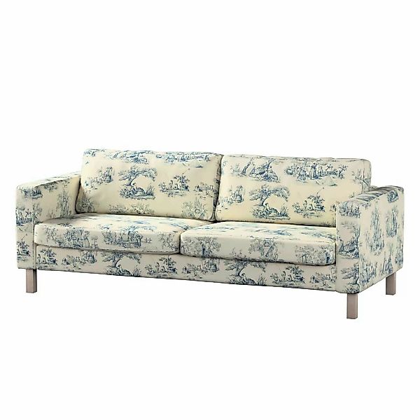 Bezug für Karlstad Schlafsofa, creme- blau, Bezug für Karlstad 3-Sitzer aus günstig online kaufen