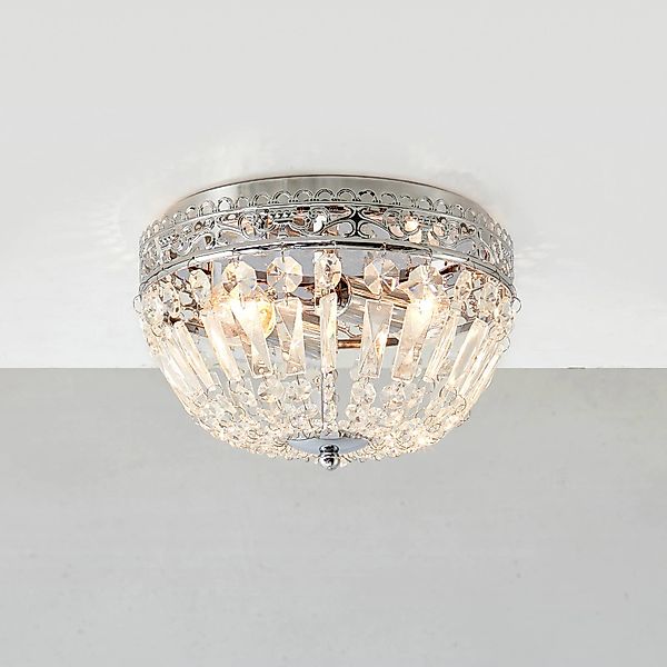Deckenlampe Etienne Glaskristalle Ø 25cm chrom günstig online kaufen