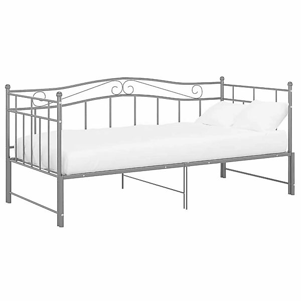 Ausziehsofa Bettgestell Grau Metall 90x200 Cm günstig online kaufen