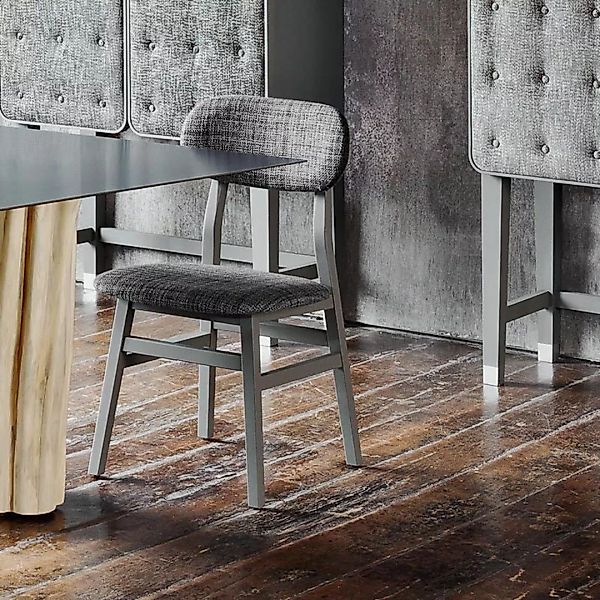 Gervasoni - Brick 223 Stuhl - grau/Gestell weiß/Sitz und Rücken gepolstert/ günstig online kaufen