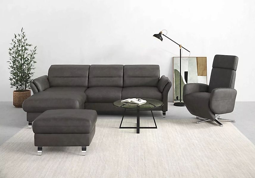 sit&more Ecksofa "Grenoble L-Form mit Federkern", wahlweise mit Bettfunktio günstig online kaufen