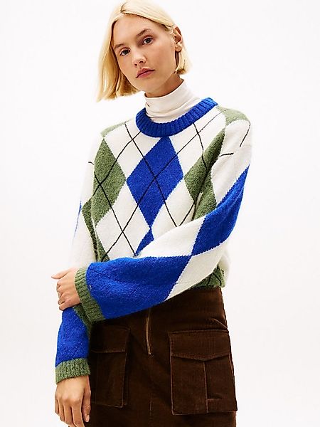 Tommy Hilfiger Strickpullover ALPACA BLEND ARGYLE C-NK LS SWT günstig online kaufen