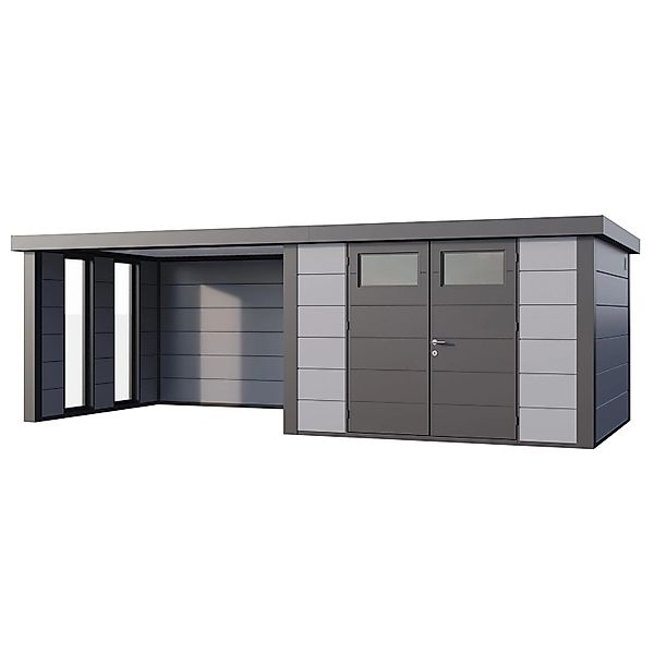 Gerätehaus Classico 3330 mit Lounge L Links m. Fenster 672 cm x 298 cm Hell günstig online kaufen