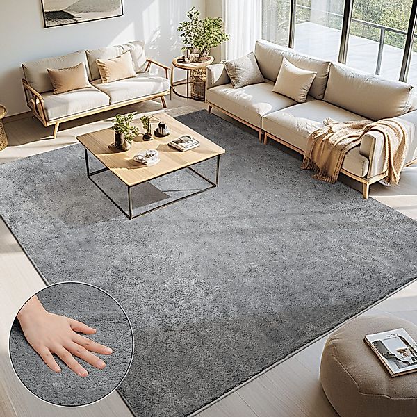 Simloveve Teppich Wohnzimmerteppich Einfarbiges Design, Rechteckig, günstig online kaufen