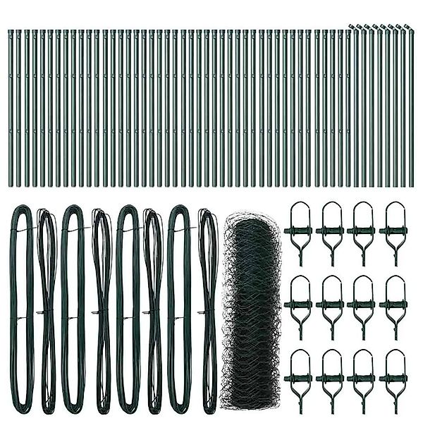 vidaXL Zaunpfosten Grün 100 x 0,8 m 36 mm Maschenweite Stahl und PVC 335274 günstig online kaufen