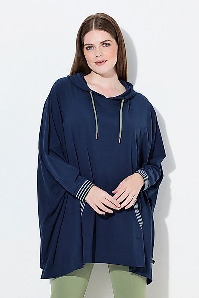 Ulla Popken Sweatjacke Loungwear-Poncho oversized Kapuze Langarm günstig online kaufen